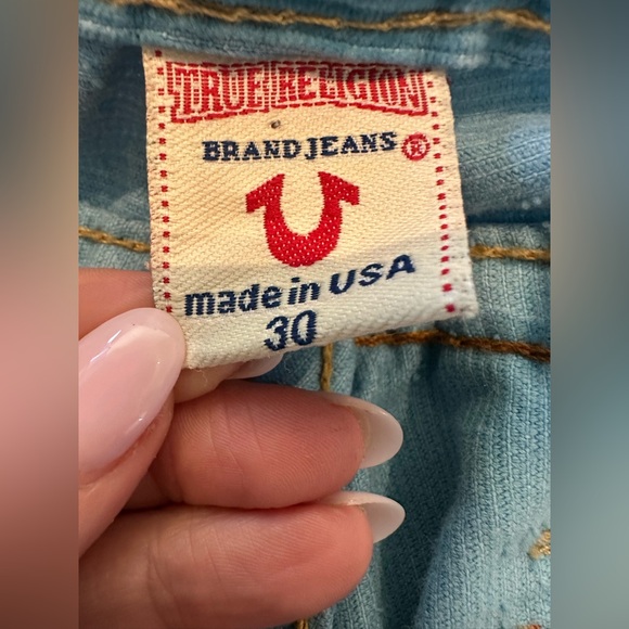 True Religion vintage y2k blue corduroy joey flare pants - Picture 9 of 10